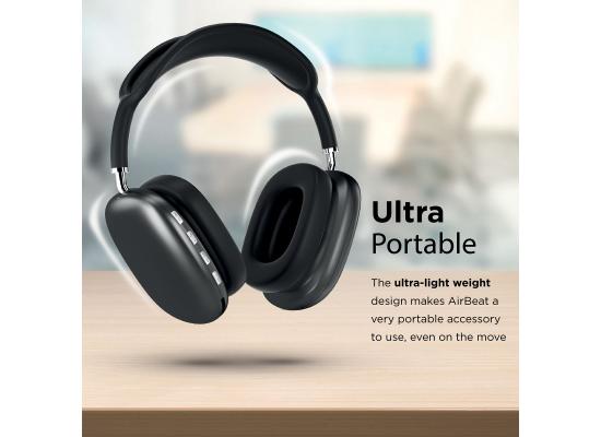 Promate AirBeat Wireless Headset, Premium Bluetooth 5.0 Headphones with Microphone, FM Radio, AUX Port for Wired Mode